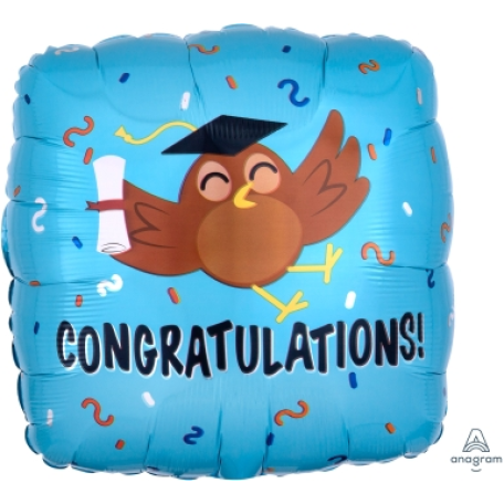 Balloon Foil 18 Inch Congratulations Grad Owl