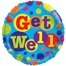 Balloon Foil 18 Inch Get Well Dots