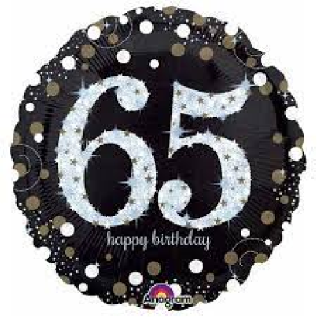 Balloon Foil 18 Inch Happy 65th Birthday 