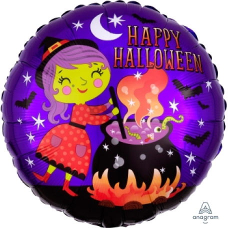 Balloon Foil 18 Inch Happy Halloween Witch