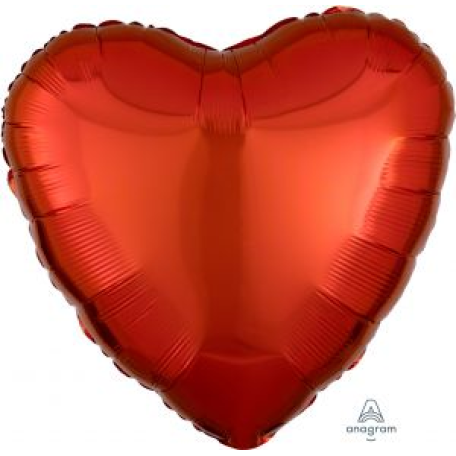 Balloon Foil 19 Inch Heart Metallic Orange