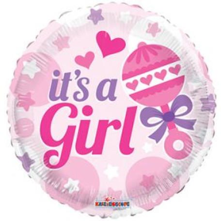 Balloon Foil 18 Inch It's a Girl Rattle