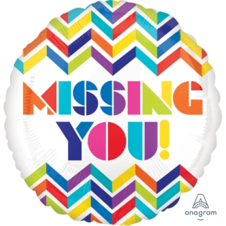 Balloon Foil 18 Inch Missing You Stripe