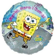 Balloon Foil 18 Inch Sponge Bob Here I Come