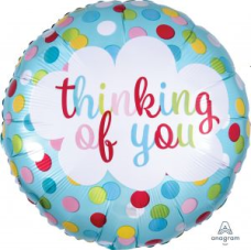 Balloon Foil 18 Inch Thinking of You Dots