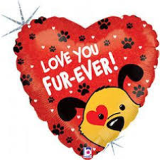 Balloon Foil 18 Inch Valentine Fur-Ever