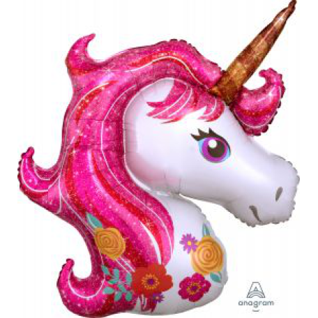 Balloon Foil Super Shape Unicorn Pink