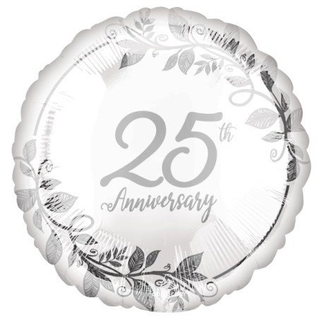 Balloon Foil 18 Inch Happy 25 Anniversary