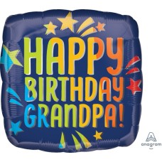 Balloon Foil 18 Inch Happy Birthday Grandpa Rainbow