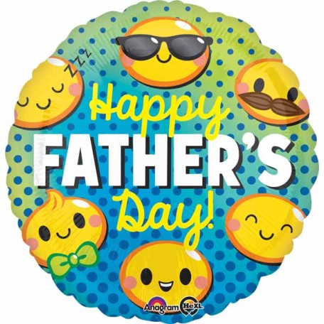 Balloon Foil 18 Inch Happy Father's Day Emoticons