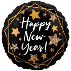 Balloon Foil 18 Inch Happy New Year Stars