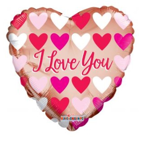 Balloon Foil 18 Inch I Love You Rose Gold Hearts