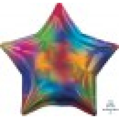 Balloon Foil 19 Inch Star Holographic Iridescent Rainbow