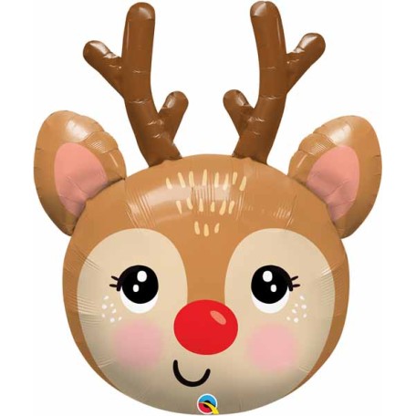 Balloon Foil Super Shape Red-Nosed Reindeer