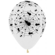 Balloon Latex 11 Inch Fashion Spider Web Crystal Clear