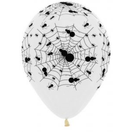 Balloon Latex 11 Inch Fashion Spider Web Crystal Clear