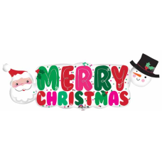 Balloon Foil Super Shape Merry Christmas Banner