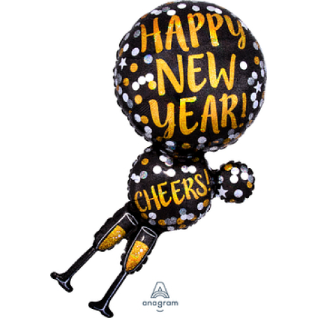 Balloon Foil Super Shape New Years Eve Cheers