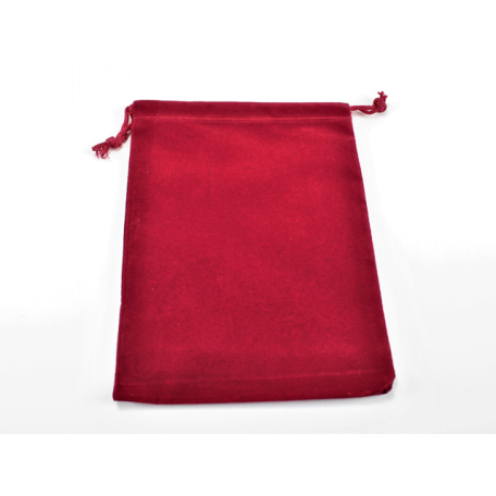 SUEDECLOTH DICE BAG - LARGE RED