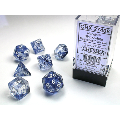 Dice Nebula 7-Die Set Black/White