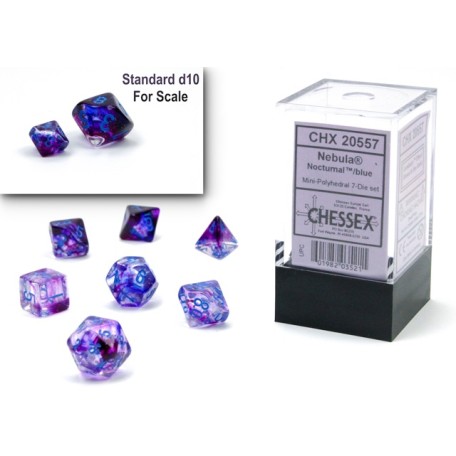 Dice Nebula Mini 7-Die Set Nocturnal™/blue Luminary™