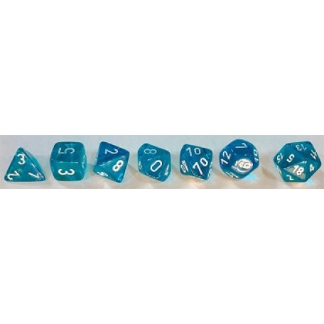 Dice Translucent 7-Die Set Teal/White