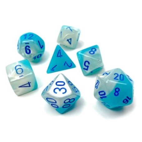 Dice Gemini 7-Die Set Turquoise-White/Blue Luminary