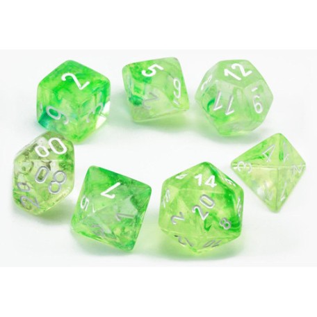 Dice Nebula 7-Die Set Spring/White Luminary