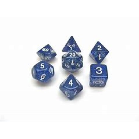 Dice Koplow Glitter Polyhedral 7pc Set Blue