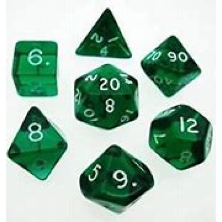 Dice Koplow Glitter Polyhedral 7pc Set Green